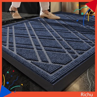 Richu* พรมเช็ดเท้า กันลื่น ลายเรขาคณิต สะอาด ต้อนรับ สําหรับประตูบ้าน