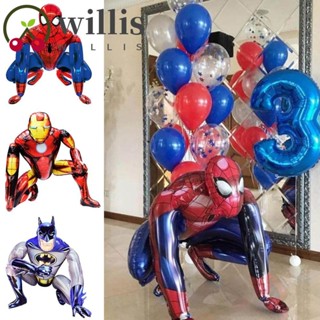 Willis ลูกโป่งฟิล์มอลูมิเนียม ลายแบทแมน สไปเดอร์แมน อเวนเจอร์ส 3D เคลื่อนย้ายได้ สําหรับถ่ายรูป