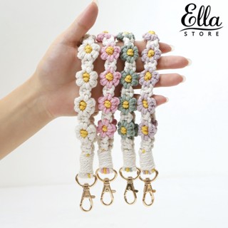 Ellastore123 พวงกุญแจ จี้รูปดอกไม้ ขนาดเล็ก สไตล์โบฮีเมียน แฮนด์เมด DIY สําหรับผู้หญิง