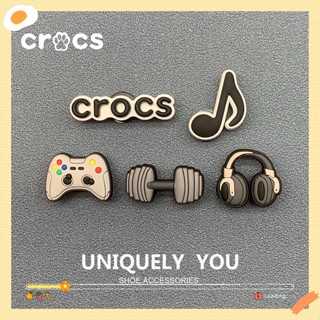 Crocs jibbitz ชุดหัวเข็มขัด รูปดอกไม้ แฟชั่น สําหรับรองเท้ากีฬา ฟิตเนส 5 ชิ้น