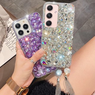 เคส Samsung S23 Ultra S23 Plus S22 Plus S21 Ultra โทรศัพท์มือถือ ประดับพลอยเทียม 3D หรูหรา สําหรับ