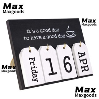 Maxg ปฏิทินตั้งโต๊ะ ปฏิทินตั้งโต๊ะ แบบไม้ สีดํา ของขวัญ สําหรับผู้หญิง