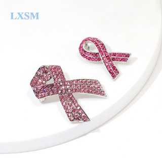 Lxsm แฟชั่น สีชมพู ริบบิ้น พลอยเทียม เข็มกลัด เต้านม มะเร็ง ตระหนัก เข็มกลัด Pin HIV และ AIDS ตรา ผู้หญิง เข็มกลัด เครื่องประดับ
