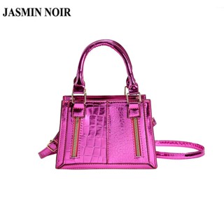 Jasmin NOIR กระเป๋าถือ กระเป๋าสะพายไหล่ หนังจระเข้ มีซิป ทรงสี่เหลี่ยม สําหรับสตรี