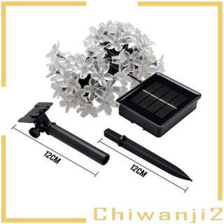 [Chiwanji2] โคมไฟ LED 50 ดวง พลังงานแสงอาทิตย์ ลายดอกพีช ดอกไม้ สําหรับตกแต่งกลางแจ้ง