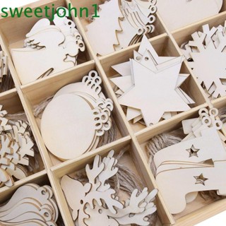 Sweetjohn แผ่นไม้เปล่า สําหรับแขวนตกแต่งต้นคริสต์มาส DIY