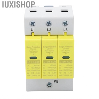 Iuxishop Surge Protector  Quick Response Modular Design 3P Safe Arrester Device Easy Installation PC  10‑20KA 420V for Indoor Community