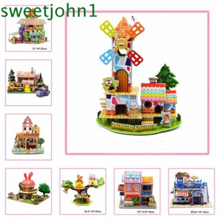 Sweetjohn โมเดลปราสาท 3D 3D ของเล่นสําหรับเด็ก