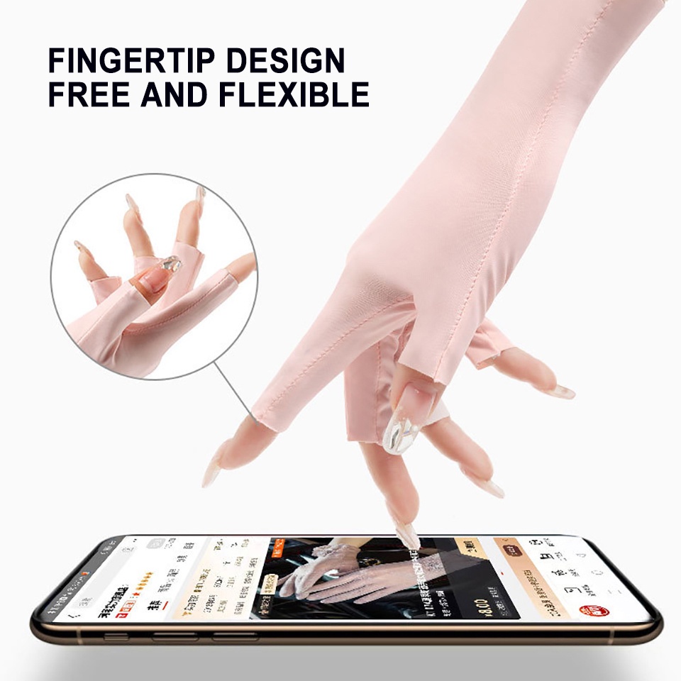 GTUBIKE قفازات نصف الأصابع حرير بارد UPF50+ — صورة 6