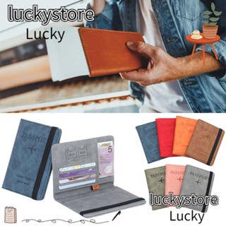 Lucky กระเป๋าสตางค์หนัง ใส่หนังสือเดินทาง แบบบางพิเศษ RFID