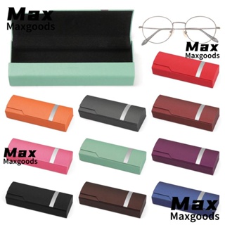 Maxg กล่องแว่นตา ริบบิ้นเหล็ก สร้างสรรค์ หนัง PU ผู้ชาย ผู้หญิง สายตาสั้น กล่องแว่นตา