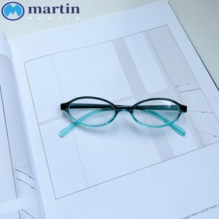 Martin แว่นตาสายตาสั้น PC กรอบทรงกลม แบน ทรงวงรี ขนาดเล็ก สไตล์เกาหลี เรโทร สําหรับผู้หญิง Y2k