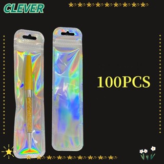 Clever กระเป๋าปากกา โฮโลแกรม 2.56 x9.45 นิ้ว สําหรับใส่เครื่องประดับ 100 ชิ้น