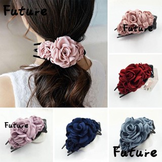 Future กิ๊บติดผม ผ้าฟาบริค ลายดอกไม้ แฟนซี สําหรับผู้หญิง