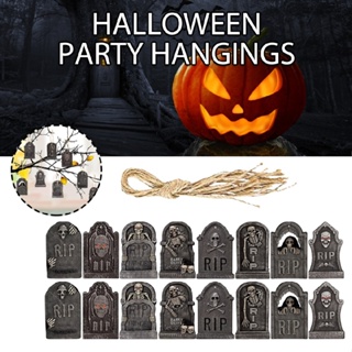 16PCS Halloween Tombstone Hanging Ornaments Tree Decorations Party Home Decor