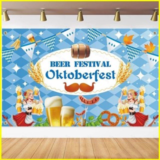 ใหม่ แบนเนอร์ผ้าโพลีเอสเตอร์ ลาย The Munich Oktoberfest ขนาด 185x110 ซม. สําหรับตกแต่งปาร์ตี้