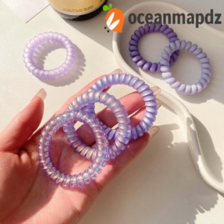 Oceanmapdz เกาหลี Scrunchies ยืดหยุ่น วินเทจ ยางรัดผม ยางรัดผม อารมณ์โปร่งใส ที่ใส่ผมหางม้า