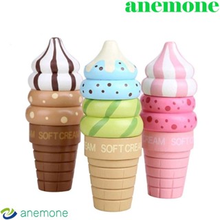 Anemone ไอศกรีมจําลอง แม่เหล็กไม้ ของเล่นเสริมการเรียนรู้เด็ก DIY