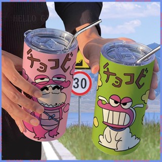 🥤Animation Peripheral Limited Water Cup🥤 กระติกน้ําร้อนสเตนเลส ลายชินจัง จระเข้ คุณภาพสูง สําหรับสํานักงาน