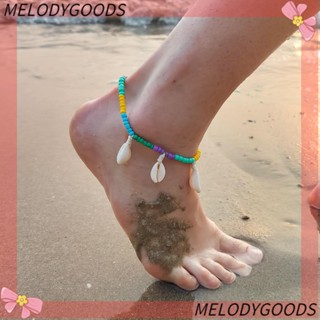 MELODG สร้อยข้อเท้า สร้อยข้อเท้าโซ่ รูปเปลือกหอย สําหรับชายหาด