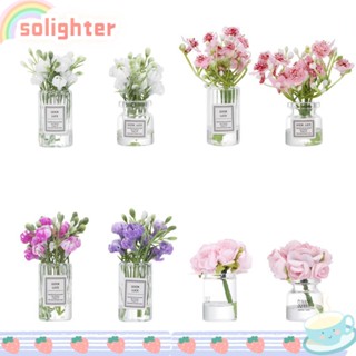 Solighter แจกันดอกไม้จิ๋ว สีชมพู สําหรับตกแต่งบ้านตุ๊กตา