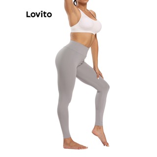 Lovito กางเกงเลกกิ้ง ลําลอง เรียบง่าย สไตล์สปอร์ต สําหรับผู้หญิง LNA24118 (สีเทาอ่อน/เขียว/ดํา)