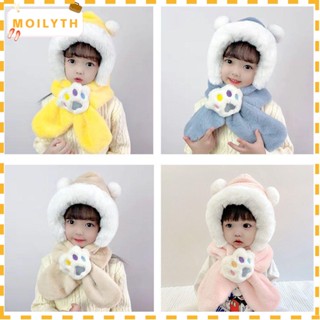 Moilyth หมวก ฤดูใบไม้ร่วงและฤดูหนาว ป้องกันหู ผ้าพันคอเด็ก รวม