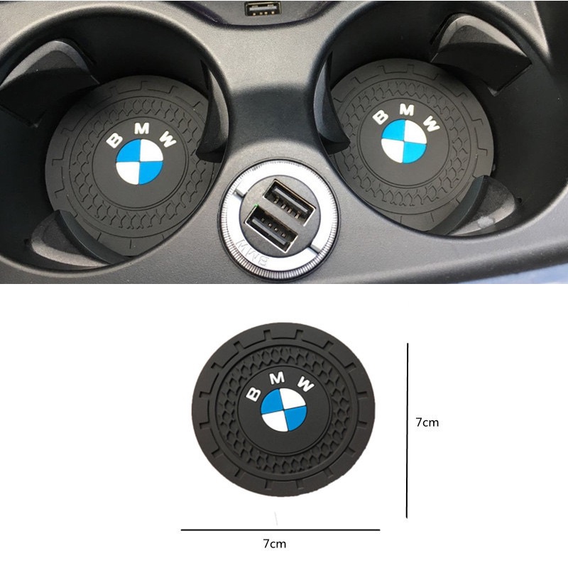 Hys 2 ชิ้นรถที่วางแก้ว Coaster Anti-Slip ยาง Pad สําหรับ BMW f10 f20 f30 e36 e39 e46 e60 e90 g20 g30