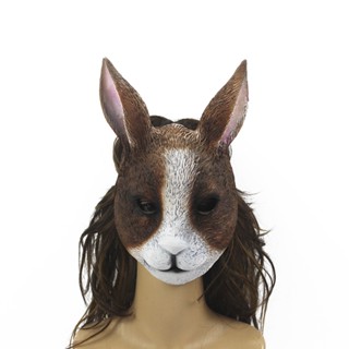 [New product in stock] Ailin cross-border rabbit mask Halloween animal mask carnival party PU rabbit mask cosplay props quality assurance LHXA