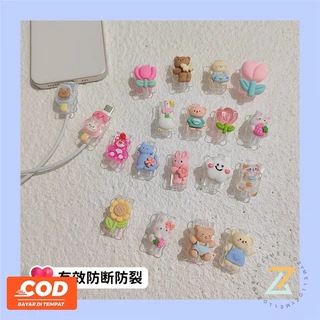 ตัวถนอมสายชาร์จโทรศัพท์มือถือ ลายการ์ตูนตุ๊กตา 3D สีแคนดี้ กันสายหัก
