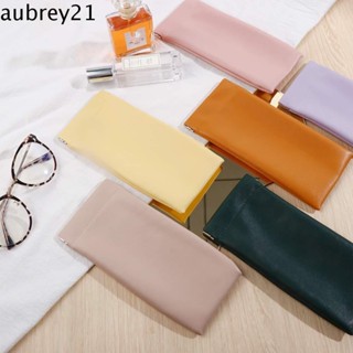 Aubrey1 เคสหนัง แบบพกพา กันน้ํา เรียบง่าย ป้องกันแว่นตา ผู้ชาย ผู้หญิง