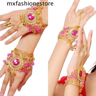 Mxfashione สร้อยข้อมือ ประดับเพชร สไตล์โบฮีเมียน เต้นรําอินเดีย เต้นรําหน้าท้อง เครื่องแต่งกายแฟชั่น สําหรับเด็กผู้หญิง