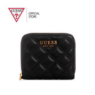 GUESS กระเป๋าผู้หญิง รุ่น QA874837 GIULLY SLG SMALL ZIP AROUND สีดำ กระเป๋าสตางค์