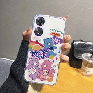 พร้อมส่ง ใหม่ เคสโทรศัพท์ซิลิโคน TPU นิ่ม แบบใส บางพิเศษ กันหล่น ลายการ์ตูนหมีสายรุ้ง สร้างสรรค์ สําหรับ OPPO A38 4G OPPOA38 2023