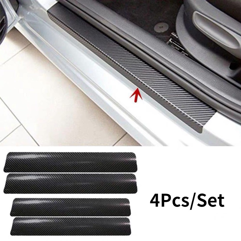 3D Carbon Fiber Car Door Sill Protector Stickers for Volkswagen VW Golf 4 6 7 GTI Tiguan Passat B5 B