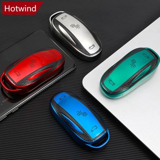 Hotwind เคสกุญแจรีโมตรถยนต์ TPU แบบนิ่ม ทนทาน 3 ปุ่ม อุปกรณ์เสริม สําหรับ Tesla Model 3 Model Y Model X Model S F8I3