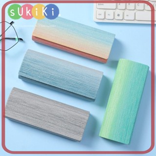 Sukiki แว่นตา หนัง PU โลหะ สีรุ้ง เรียบง่าย สําหรับผู้ชาย