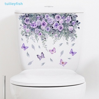 【tuilieyfish】สติกเกอร์ติดผนังห้องน้ํา ลายดอกไม้ พืชสีเขียว มีกาวในตัว สําหรับตกแต่งบ้าน ห้องนั่งเล่น【IH】