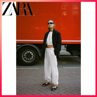 Zara ใหม่ ชุดเสื้อกันหนาว แขนสั้น สําหรับผู้หญิง