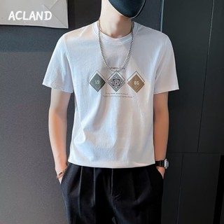 Acland เสื้อยืดผู้ชาย ผู้ชายเสื้อเชิ้ต เสื้อยืด ผ้านุ่ม ใส่สบาย ไม่หด ไม่ต้องรีด MTX2390KDB 37Z230915