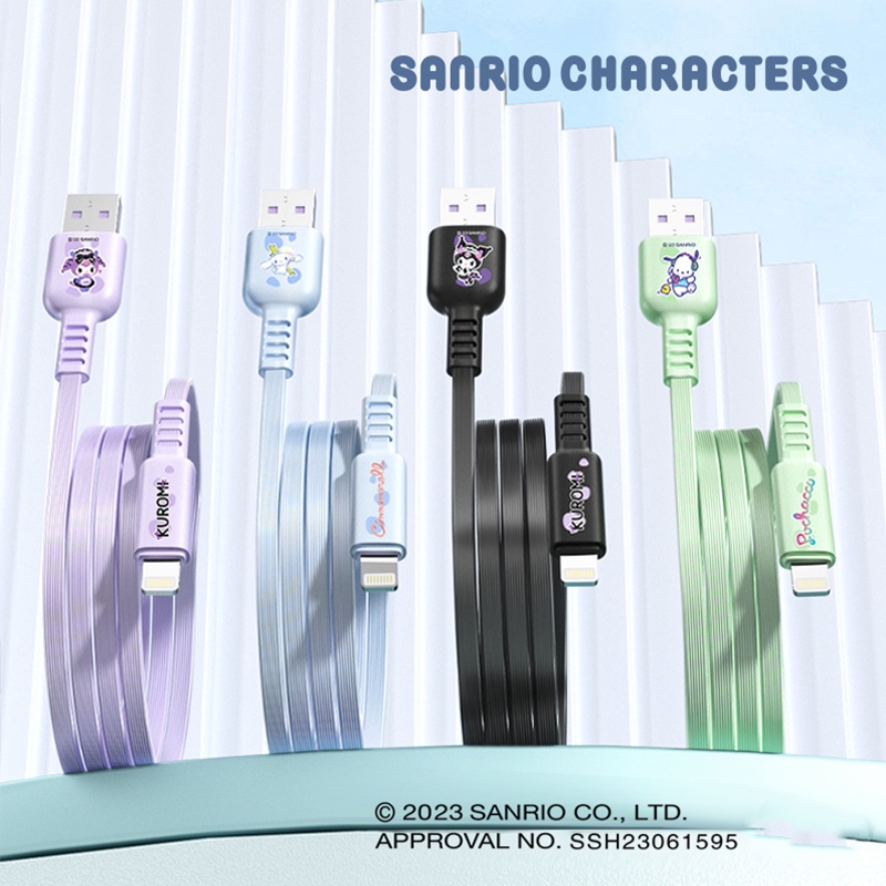 2.1a 1 เมตร Sanrio ตัวละคร SJ-723 ชาร์จเร็ว สายเคเบิลข้อมูล Kuromi Cinnamoroll Pochacco Type-c อินเตอร์เฟซ โทรศัพท์มือถือ น่ารัก พิมพ์ แบบพกพา สายชาร์จ