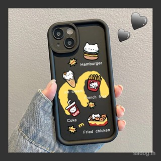 เคสโทรศัพท์มือถือ กันกระแทก ลายแมวแฮมเบอร์เกอร์ สําหรับ iPhone 15promax 11 12 13 14 pro max 11promax 13promax xr xsmax 7plus 8plus 14plus 12pro