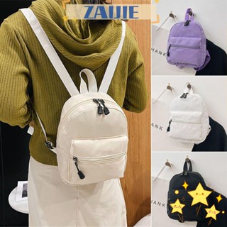 Zaijie24 กระเป๋าเป้สะพายหลัง ผ้าไนล่อน ขนาดเล็ก สีขาว แฟชั่นสําหรับวัยรุ่นผู้หญิง