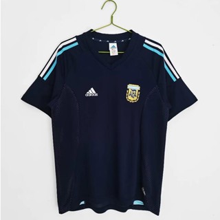 เสื้อกีฬาแขนสั้น ลายทีมชาติฟุตบอล Argentina 2002 season ชุดเหย้า สไตล์เรโทร