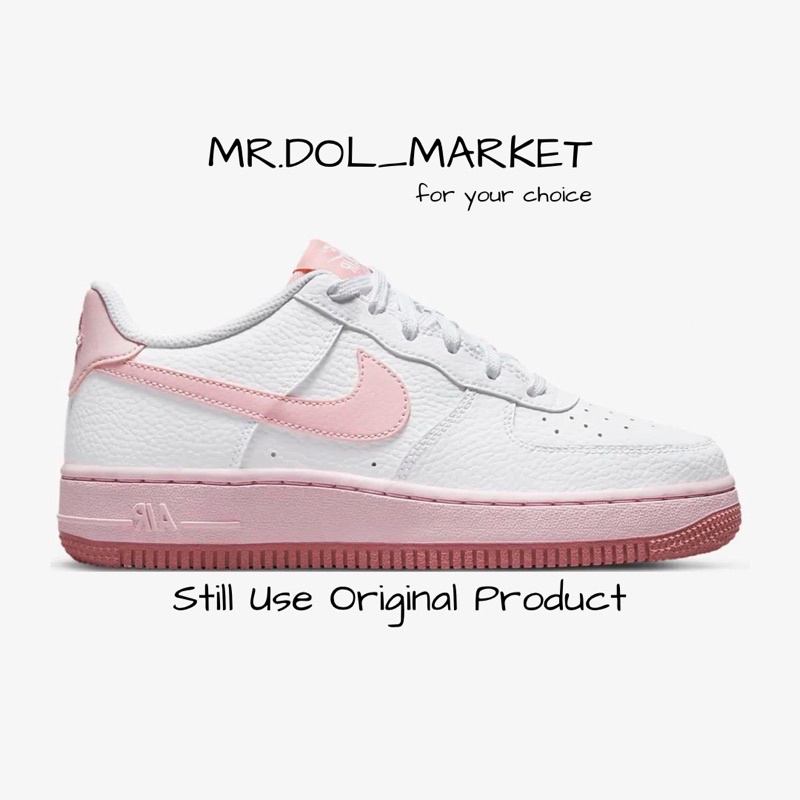 ของแท้ 100% Nike Air Force 1 Low White Pink Sneakers