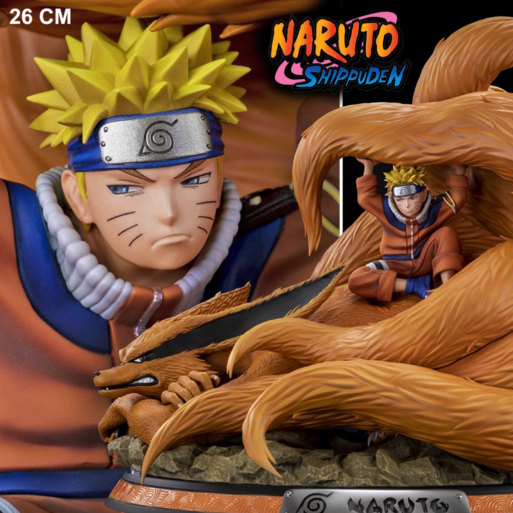 ฟิกเกอร์ HQS Statue Naruto Shippuden นินจาจอมคาถา โอ้โฮเฮะ นารูโตะ  Uzumaki Naruto & Kyubi อุซึมากิ 