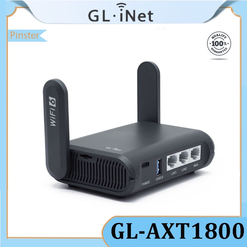 Gl.inet GL-AXT1800 (Late AX) เราเตอร์ขยายเครือข่าย Wi-Fi 6 Gigabit และโรงแรม สําหรับเซิร์ฟเวอร์ VPN เปิด Wrt Adguard Home USB 3.0