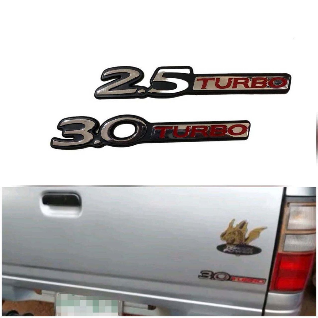 ป้ายโลโก้ 2.5 TURBO หรือ 3.0 TURBO ตัวหนังสือฝาท้าย isuzu dragon ***สิ้นค้าดี จัดส่งไว**
