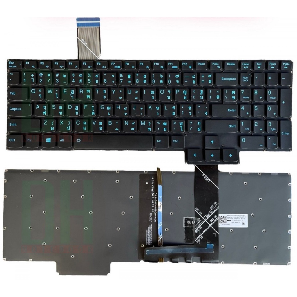 แป้นพิมพ์ คีย์บอร์ดโน๊ตบุ๊ค Lenovo Legion 5 / Ideapad Gaming 3 15ARH05 Laptop Keyboard มีไฟ ไทย/eng