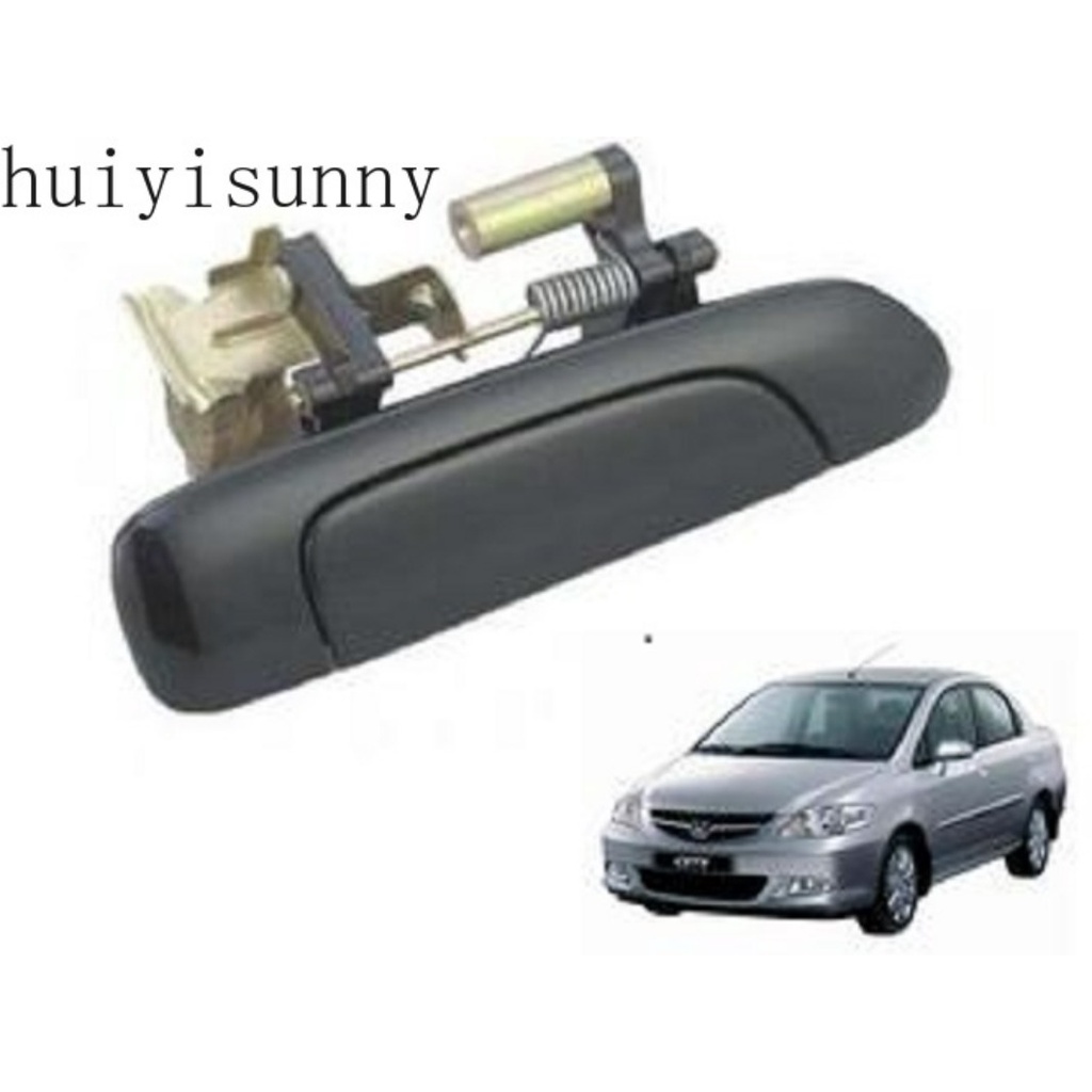 Hys มือจับประตูด้านหน้า ด้านนอก สีดํา สําหรับ Honda Fit City Jazz 2002 2003 2004 2005 2006 2007 2008